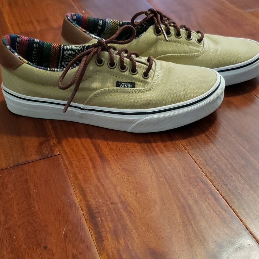 Vans Khaki Lace Up Tennis Shoes